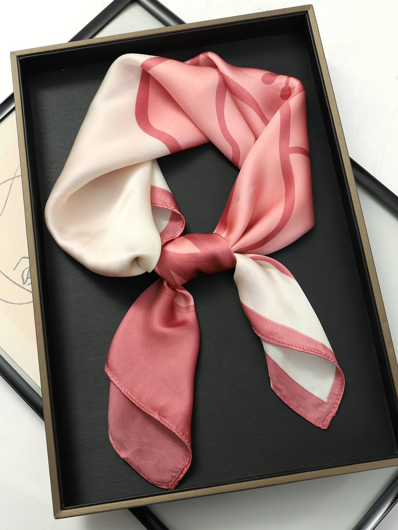 Luxury Brand 2023 Silk Square Scarf Women Cat Neck Hair Tie Band Beach Hijab Kerchief Head Headbands Bandana Female Foulard 70Cm
